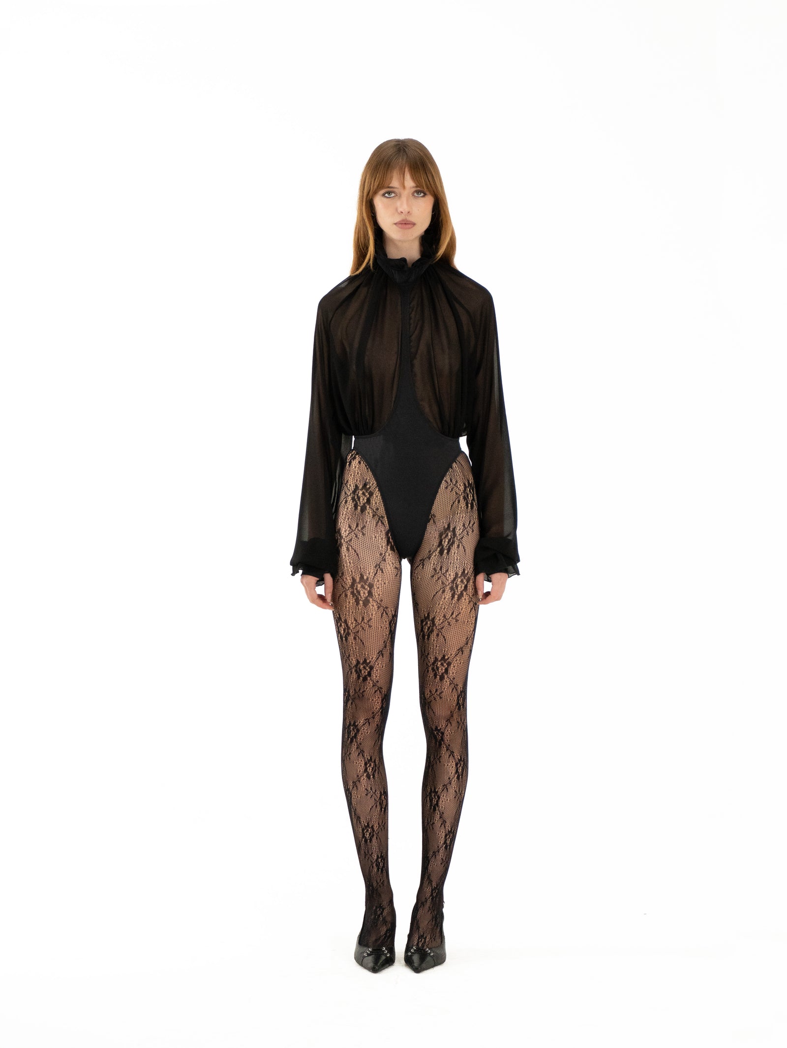 SEE-THROUGH SILK BODYSUIT