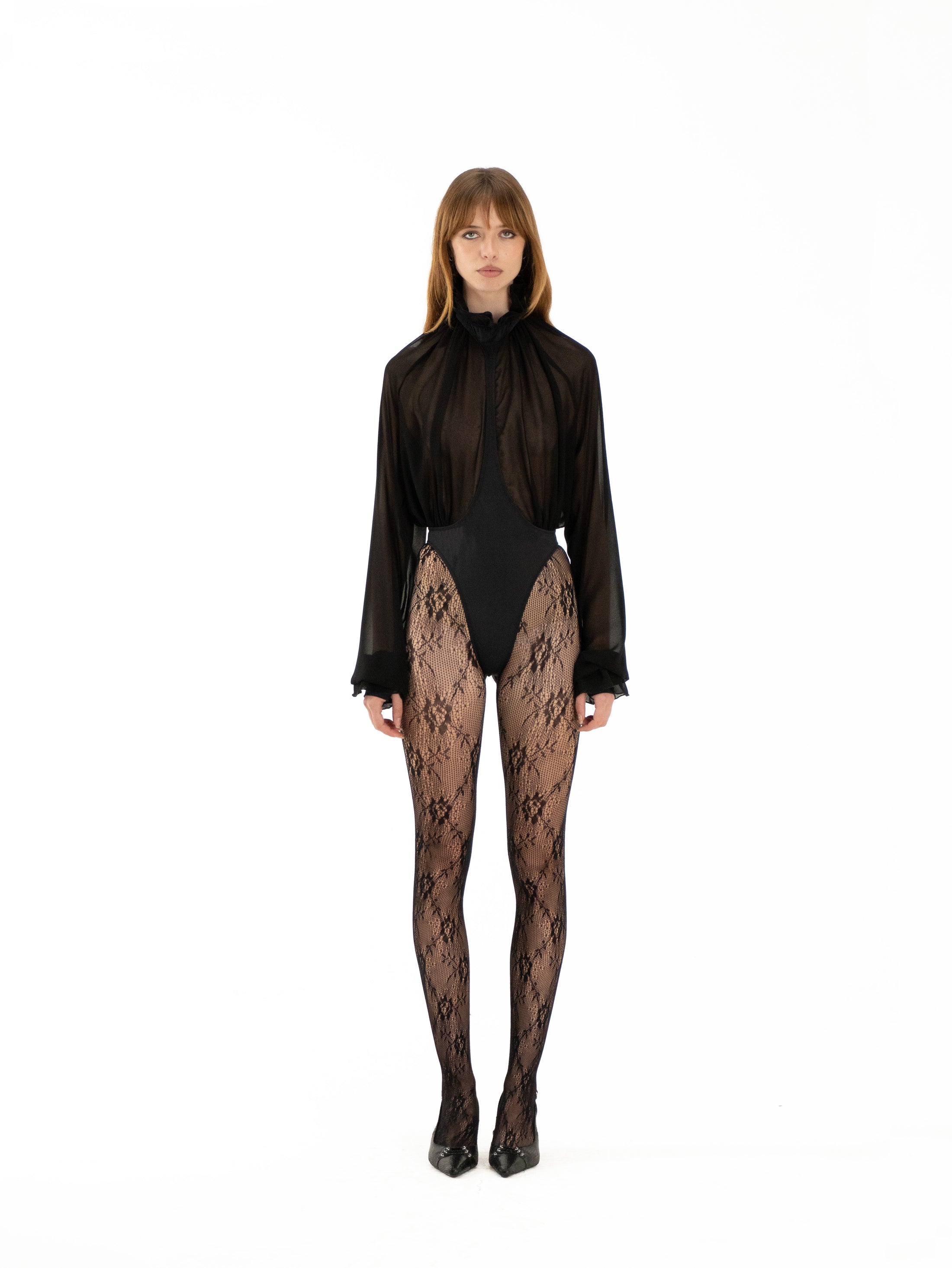 SEE-THROUGH SILK BODYSUIT