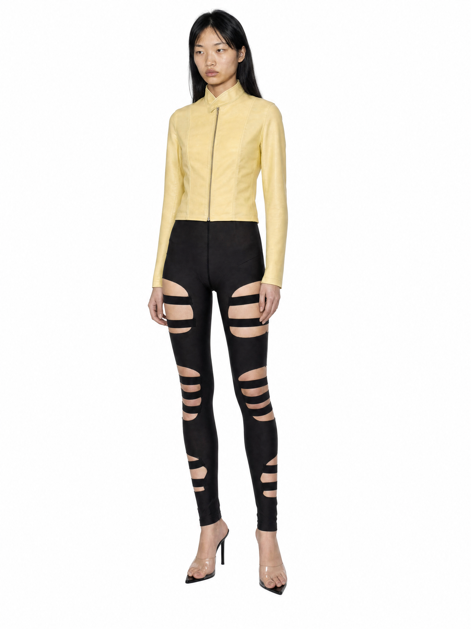 LATEX WOOL BIKER JACKET