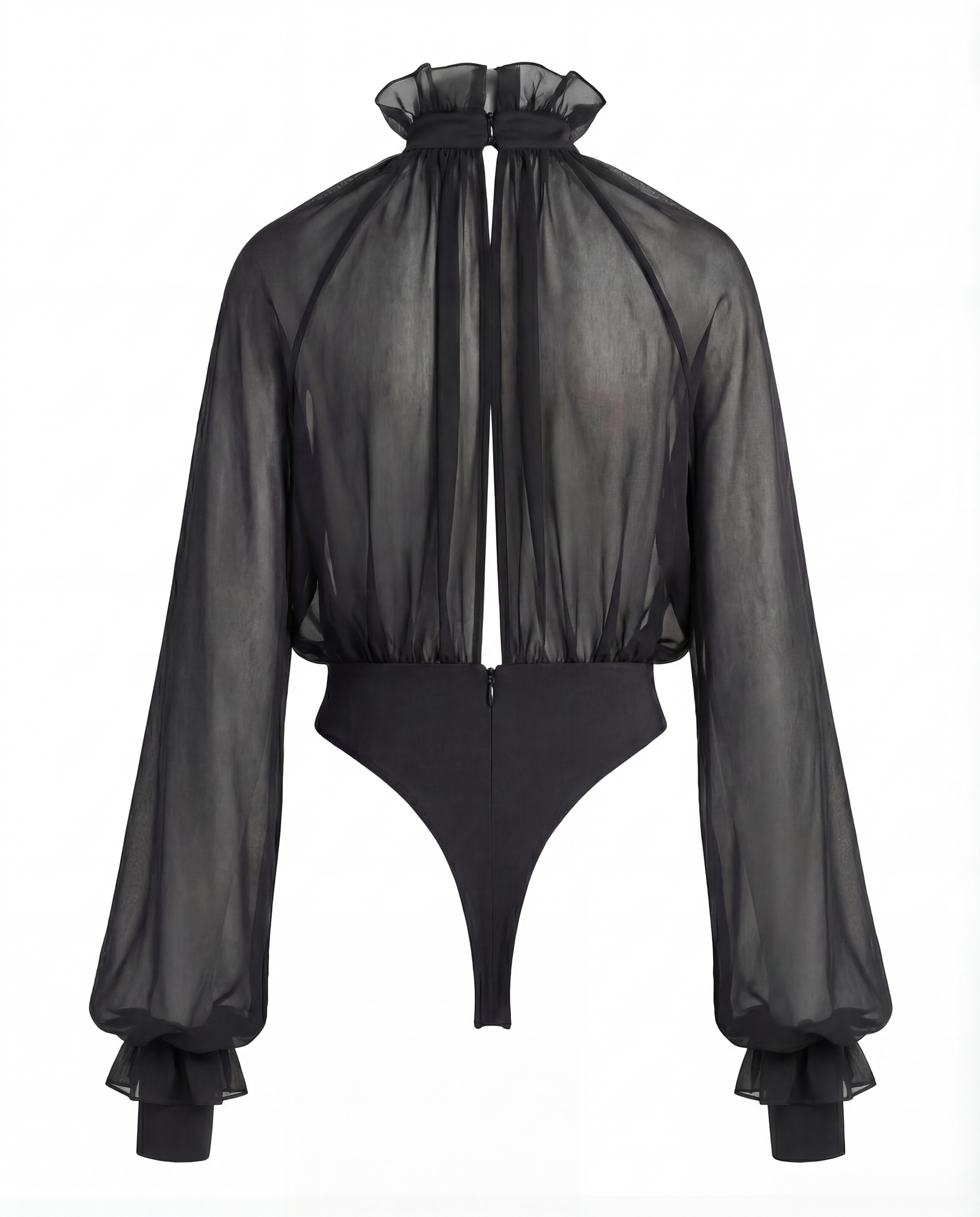 SEE-THROUGH SILK BODYSUIT