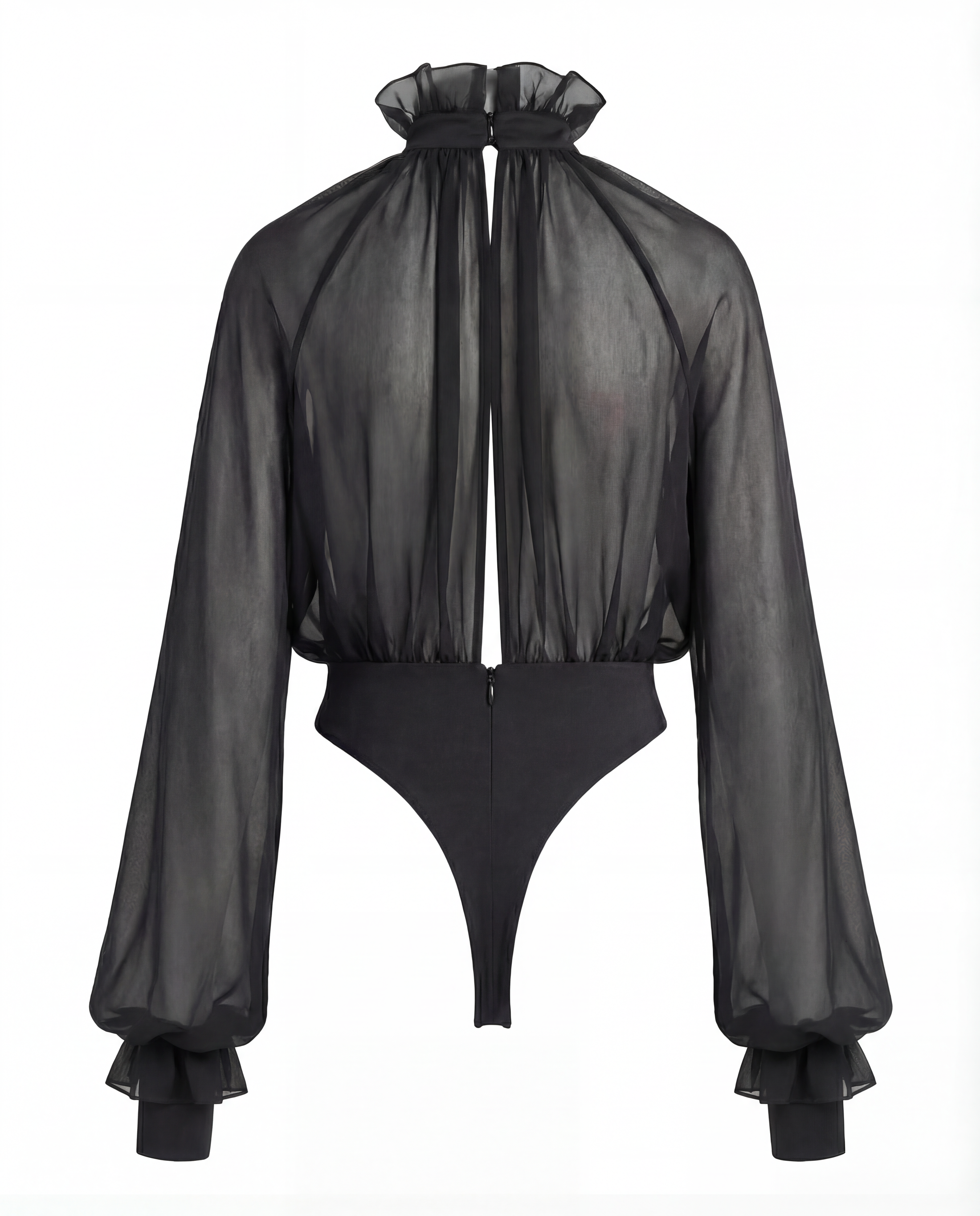SEE-THROUGH SILK BODYSUIT