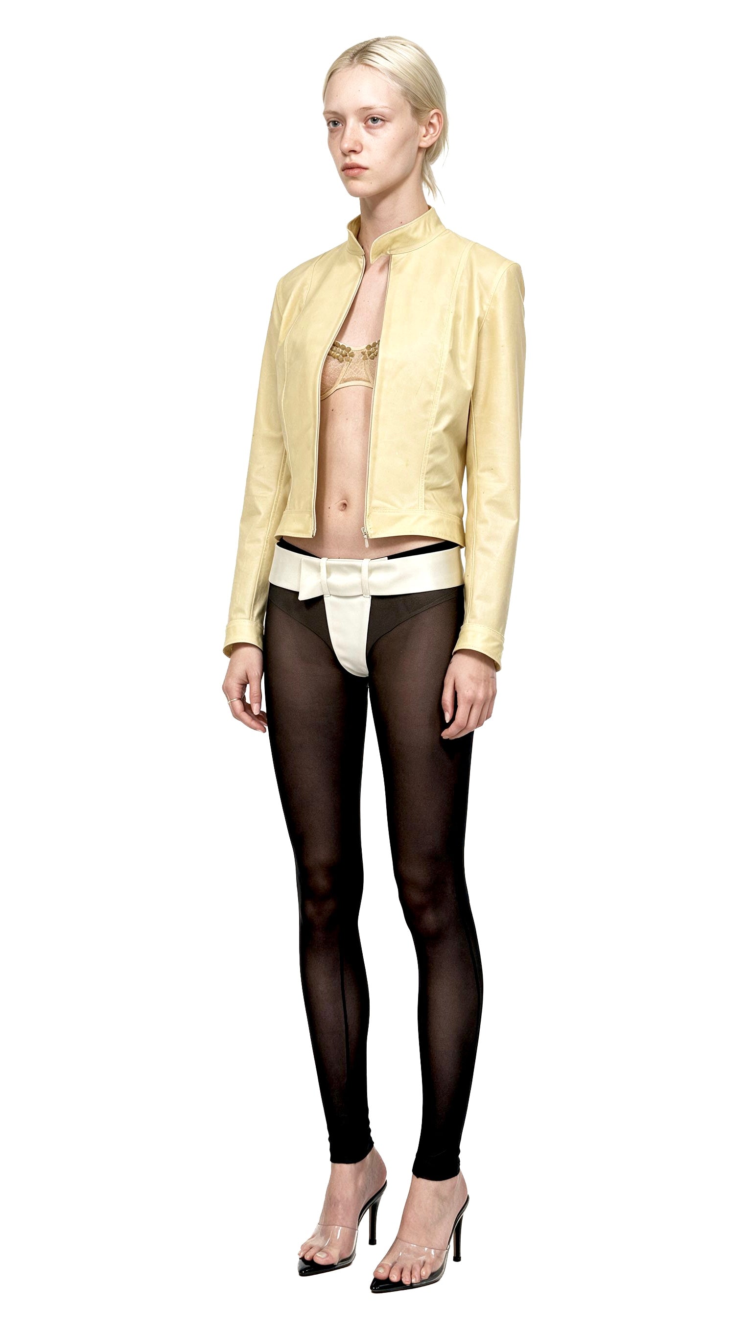 LATEX WOOL BIKER JACKET