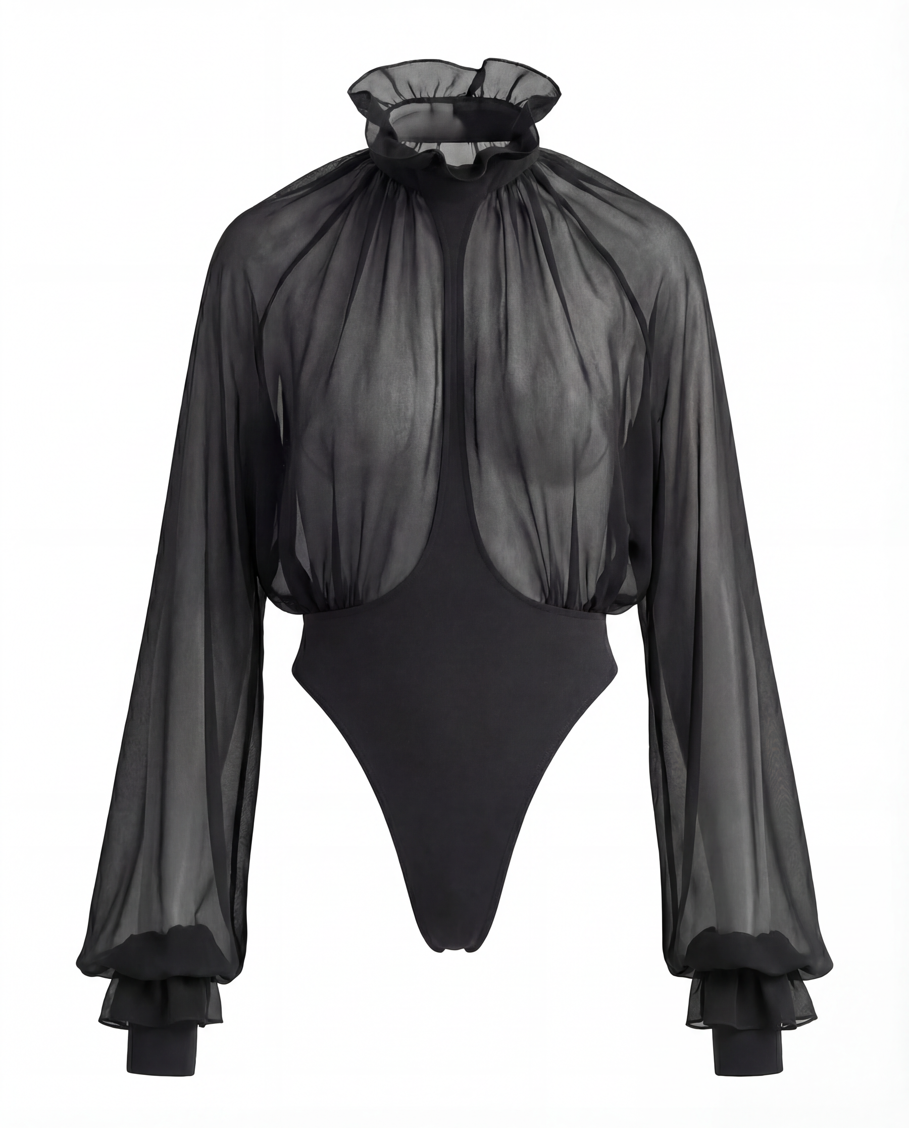 SEE-THROUGH SILK BODYSUIT