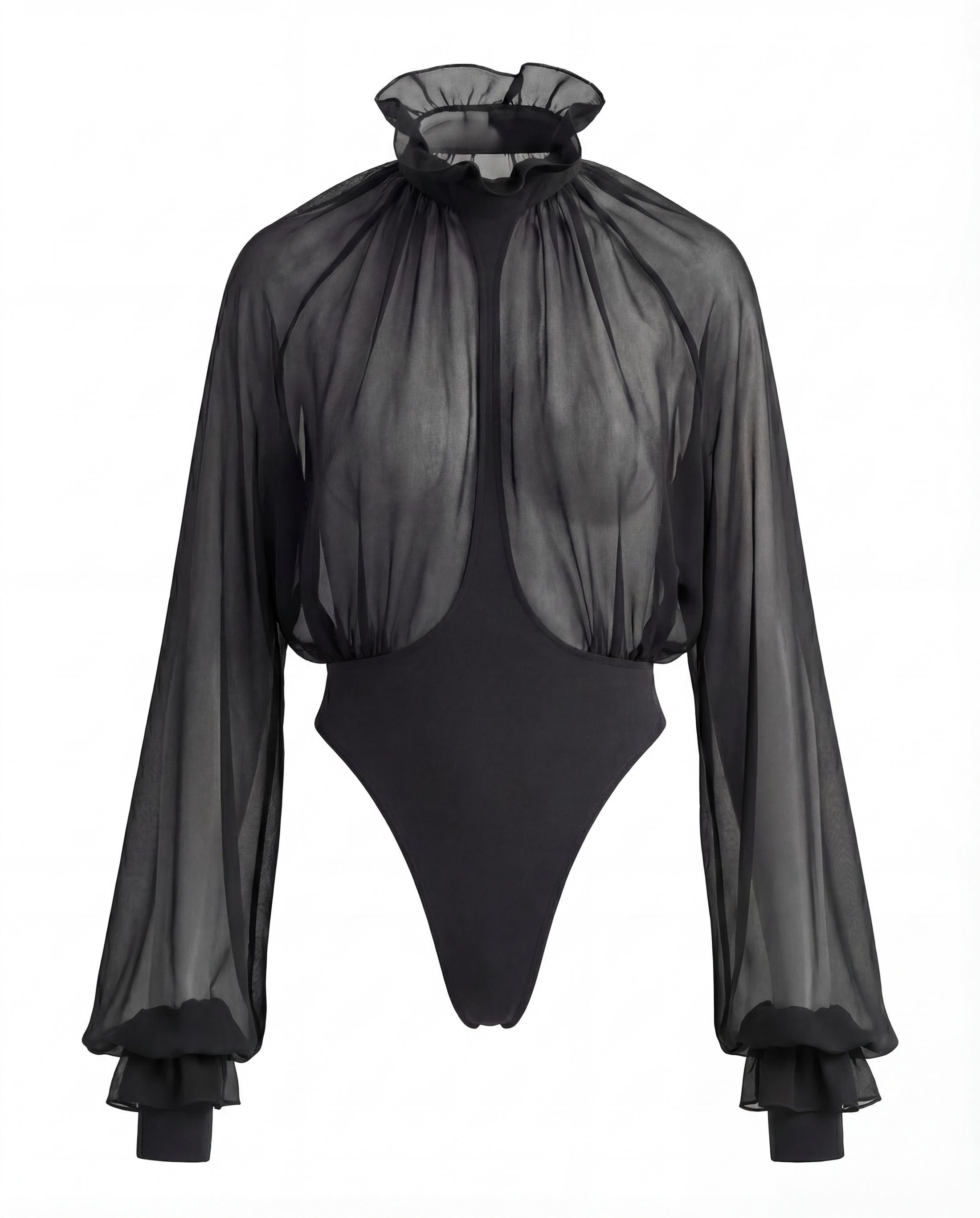 SEE-THROUGH SILK BODYSUIT